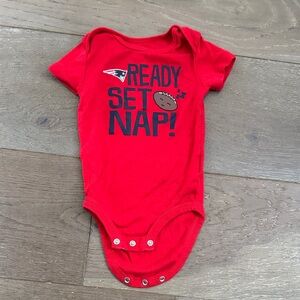Patriots NFL Red Onesie 3-6M - Ready Set Nap!